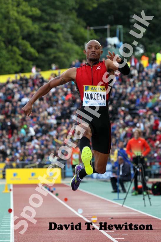 Godfrey Mokoena in the long jump, 2012 Samsung Diamond League, Crystal Palace, London.